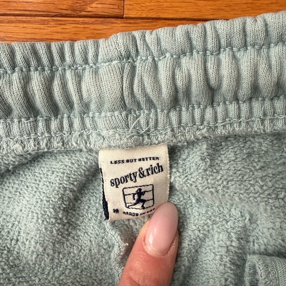 Sporty & Rich Light Blue Terry Shorts - Picture 3 of 4